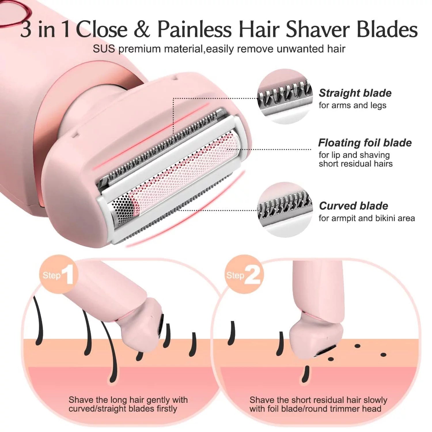 Electric Shaver for Women Rechargeable, Electric Razors for Women Wet and Dry Gift Set, Blue