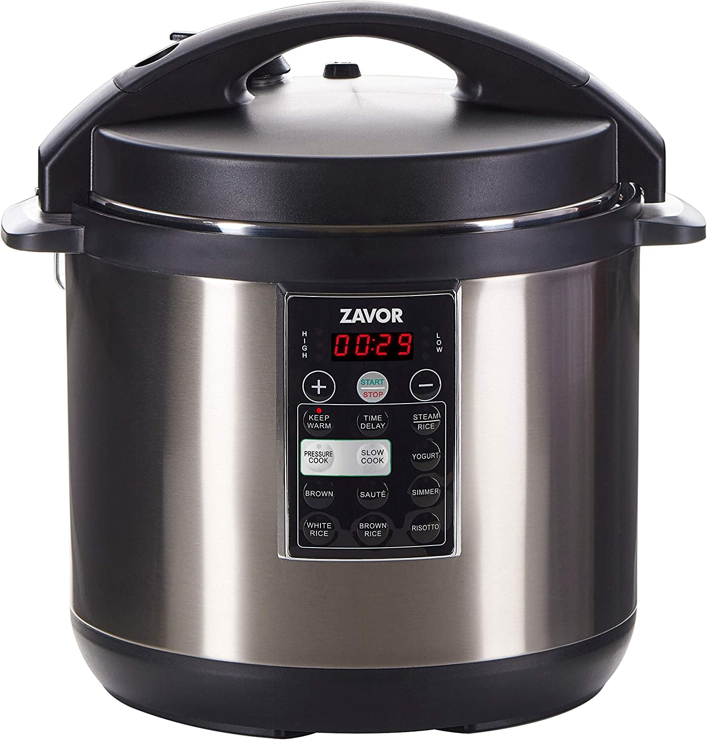 LUX Multi-Cooker, 8 Quart Electric Pressure Cooker, Slow Cooker, Rice Cooker, Yogurt Maker and More - Stainless Steel (ZSELX03)