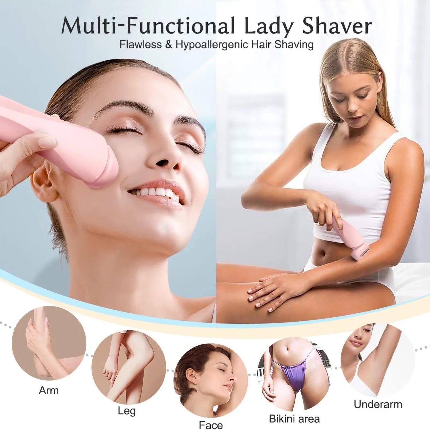 Electric Shaver for Women Rechargeable, Electric Razors for Women Wet and Dry Gift Set, Blue