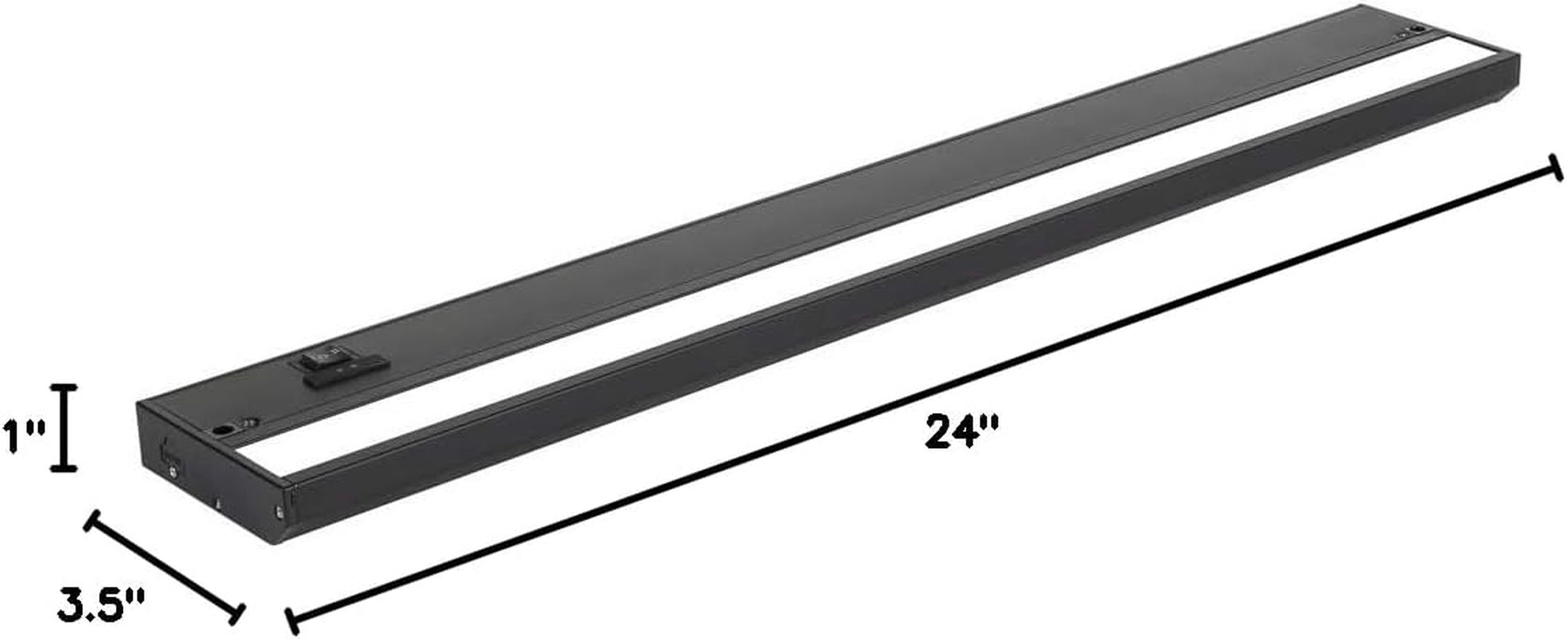 LED under Cabinet Lighting Hardwired - 3CCT 24 Inch Black Finish - Undercabinet Lights for Kitchen - Linkable Undercounter Dimmable Plug in Light or Hard Wired - under Counter Fixture Direct Wire
