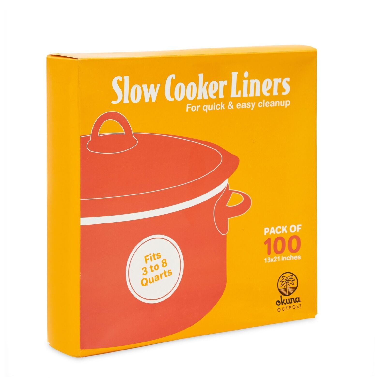 100 Pack Slow Cooker Liners, Regular Size Clear Plastic Bags for Cooking 13X21"
