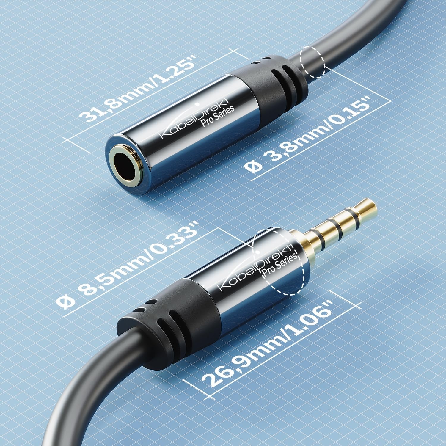– Headset Extension Cable – 6Ft – Headphone Extension Cord with Break-Proof Metal Plug for Gaming Headsets & Headphones with Microphone, TRRS, 4-Pole, 3.5Mm Male to Female