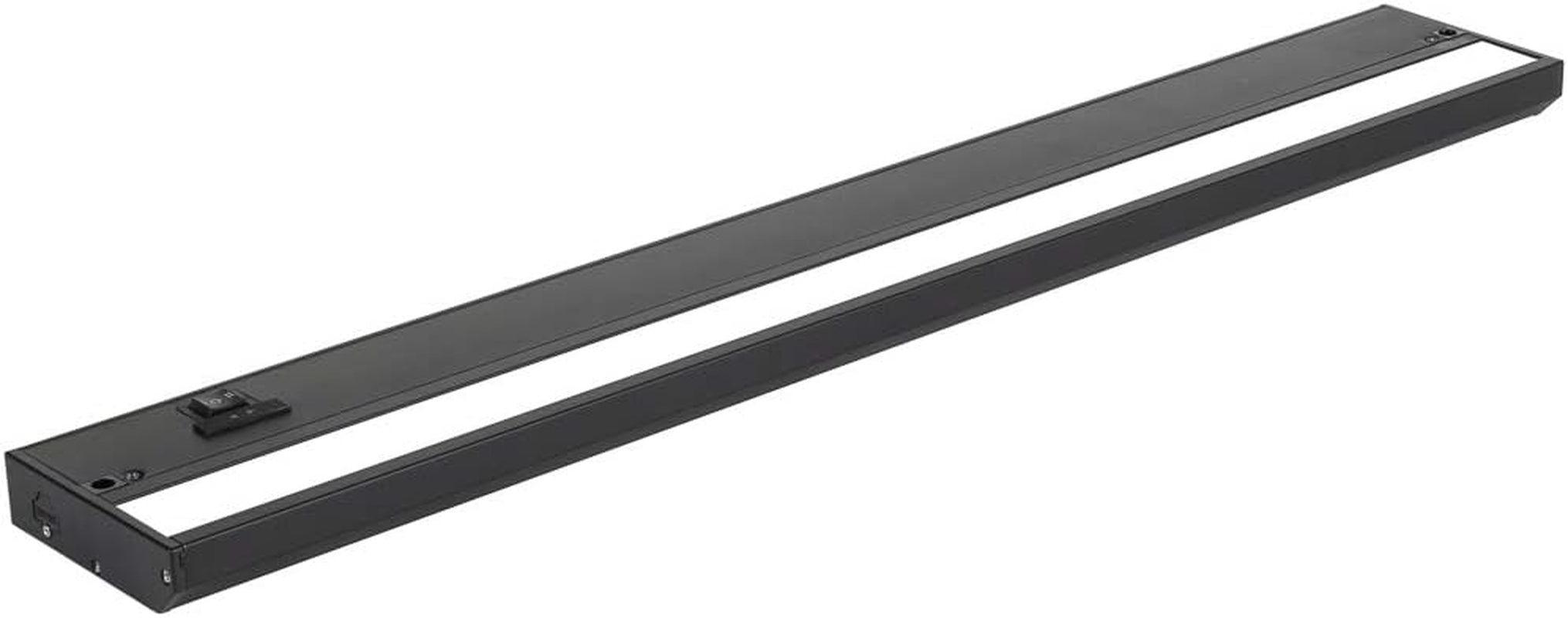 LED under Cabinet Lighting Hardwired - 3CCT 24 Inch Black Finish - Undercabinet Lights for Kitchen - Linkable Undercounter Dimmable Plug in Light or Hard Wired - under Counter Fixture Direct Wire