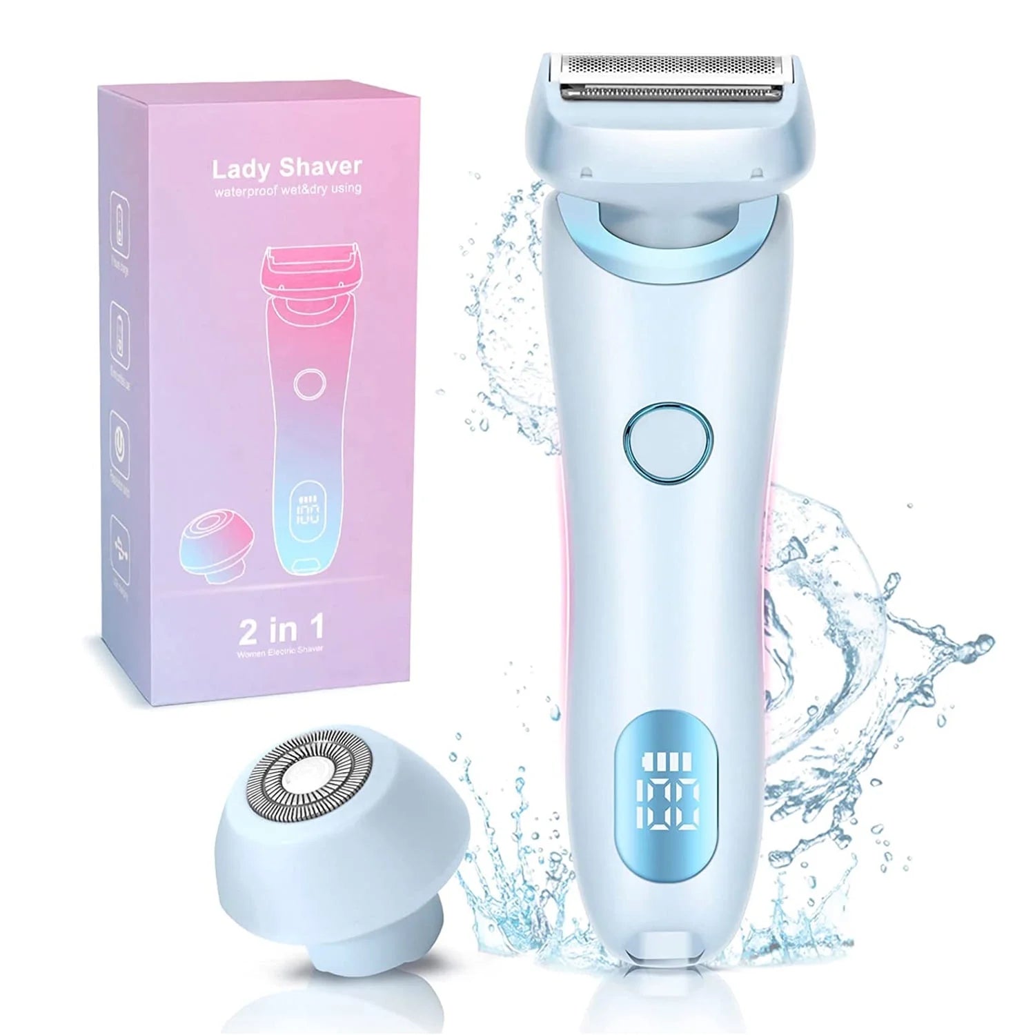 Electric Shaver for Women Rechargeable, Electric Razors for Women Wet and Dry Gift Set, Blue