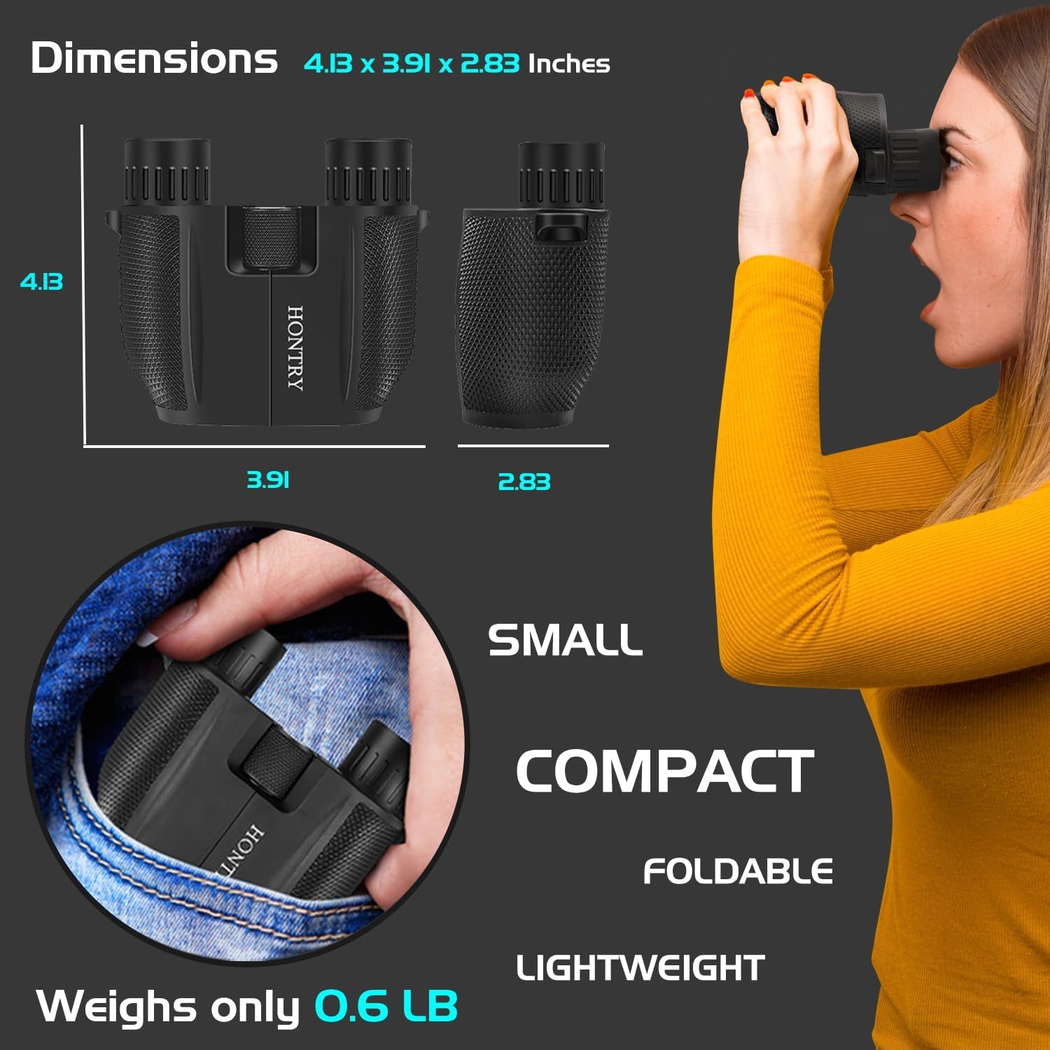 Binoculars for Adults and Kids, 10X25 Compact Binoculars for Bird Watching, Theater and Concerts, Hunting and Sport Games