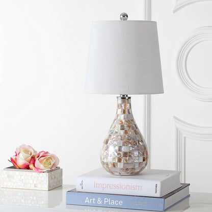 JYL1024A Mona 20.5&quot; Mini LED Table Lamp, Cottage, Coastal, Transitional, Modern, Elegant, Office, Living Room, Family Room, Dining Room, Bedroom, Hallway, Foyer, Seashell