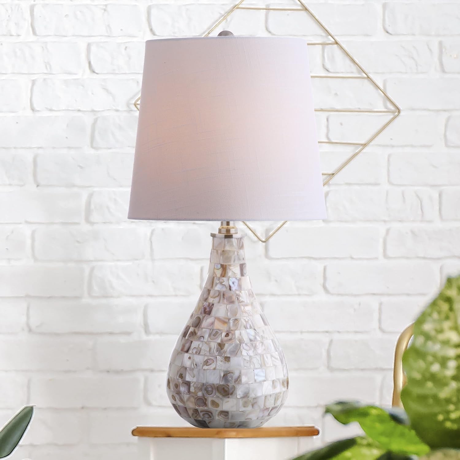 JYL1024A Mona 20.5&quot; Mini LED Table Lamp, Cottage, Coastal, Transitional, Modern, Elegant, Office, Living Room, Family Room, Dining Room, Bedroom, Hallway, Foyer, Seashell