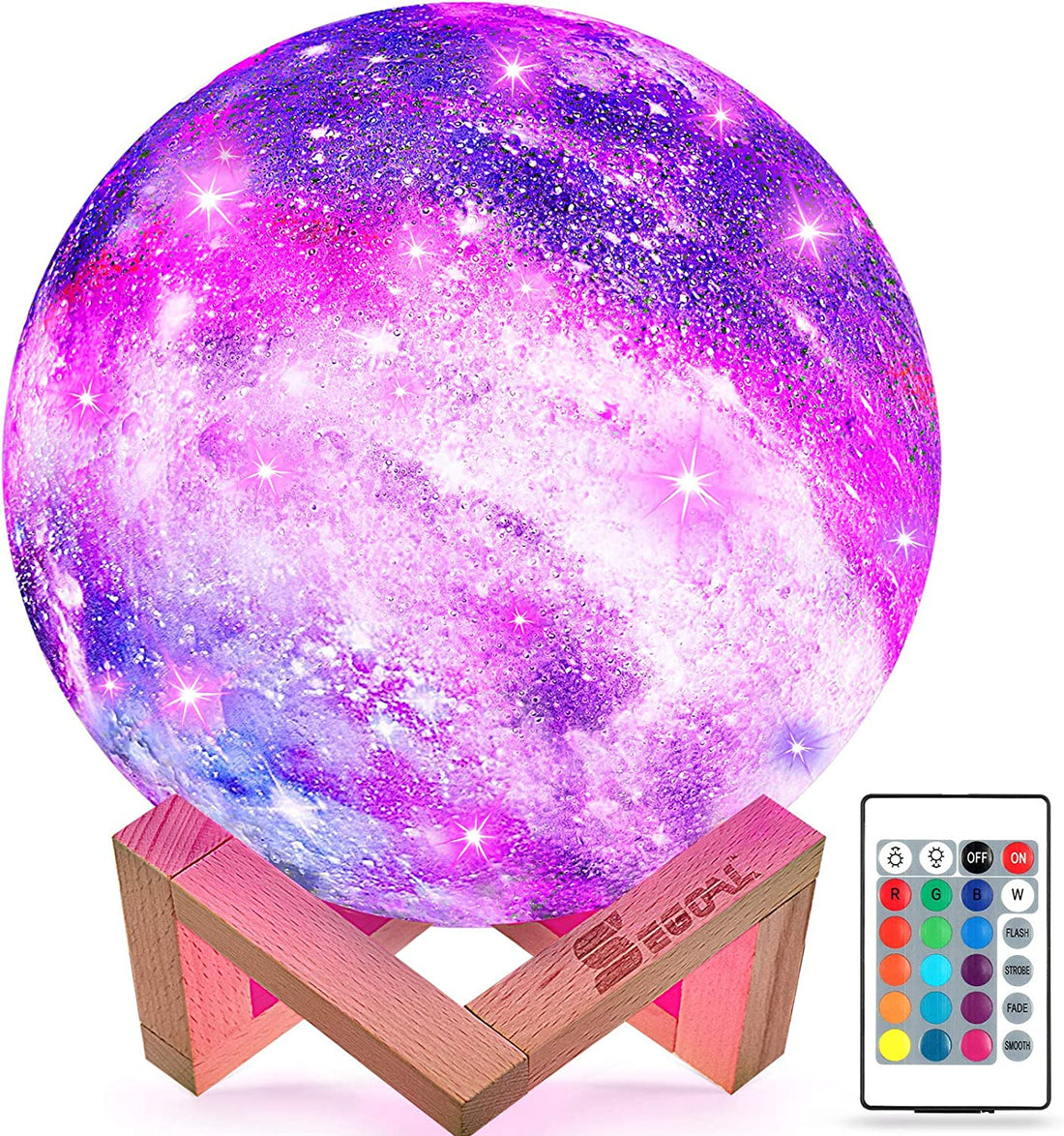 3D Moon Lamp 5.9 Inch with 16 LED Colors, Touch &amp; Remote Control, Galaxy Night Light for Women – Ideal Birthday Gift, Decorative Lamp for Home Decор