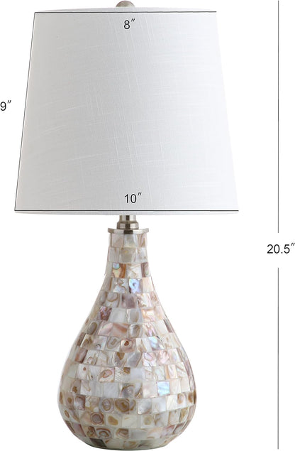 JYL1024A Mona 20.5&quot; Mini LED Table Lamp, Cottage, Coastal, Transitional, Modern, Elegant, Office, Living Room, Family Room, Dining Room, Bedroom, Hallway, Foyer, Seashell