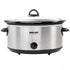 6 Qt. Oval Slow Cooker with Removable Stoneware Crock in Silver Stainless Steel