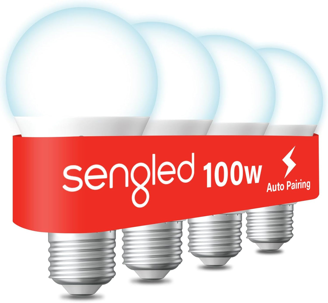 LED Light Bulbs 100W Equivalent, 1500LM Bluetooth Mesh, Smart Bulbs That Work with Alexa Only, A19 5000K Dimmable, High Brightness, No Hub Required, 4 Pack