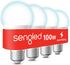 LED Light Bulbs 100W Equivalent, 1500LM Bluetooth Mesh, Smart Bulbs That Work with Alexa Only, A19 5000K Dimmable, High Brightness, No Hub Required, 4 Pack