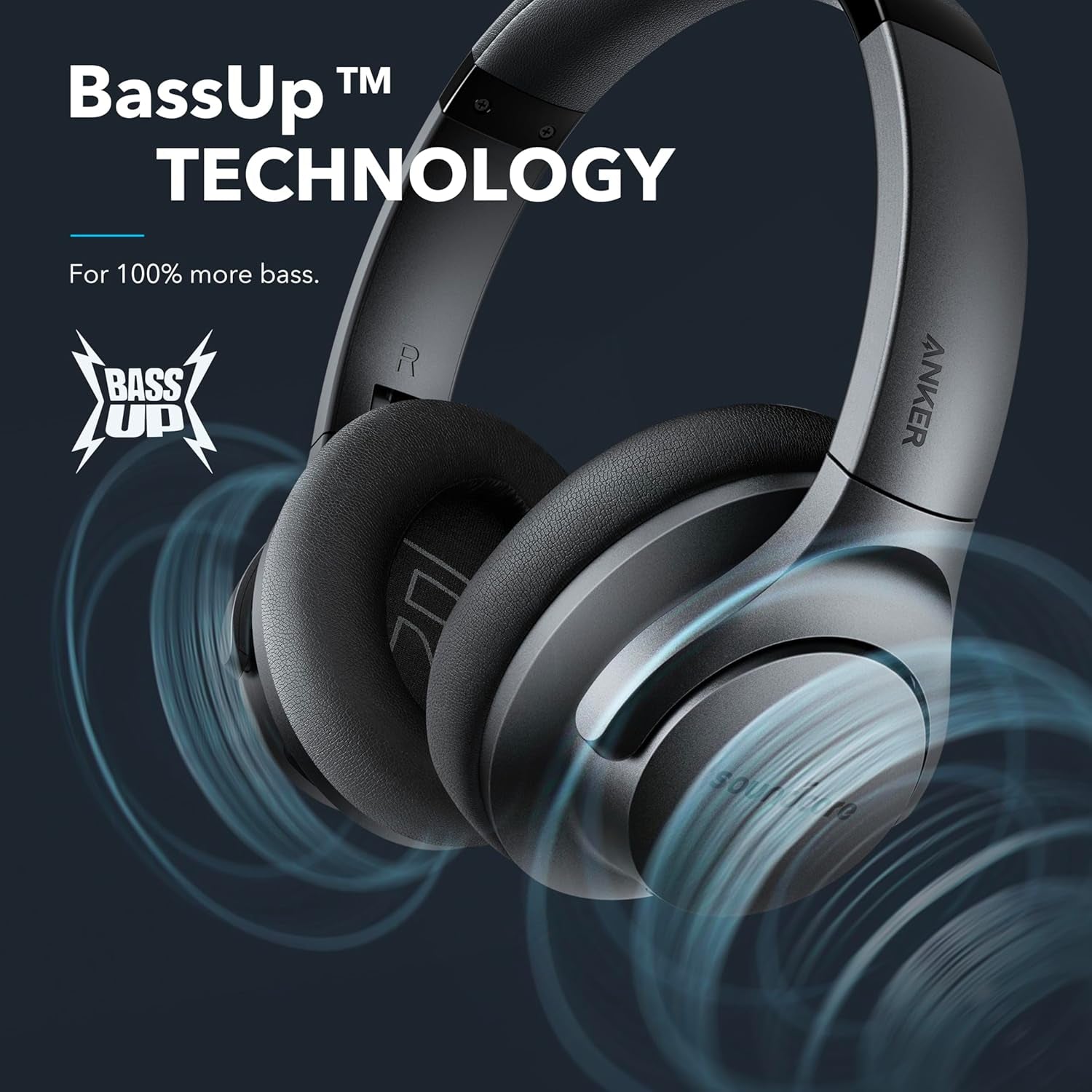 Life Q20 Hybrid Active Noise Cancelling Headphones, Wireless over Ear Bluetooth Headphones, 60H Playtime, Hi-Res Audio, Deep Bass, Memory Foam Ear Cups, Travel, Office, USB-C Charging