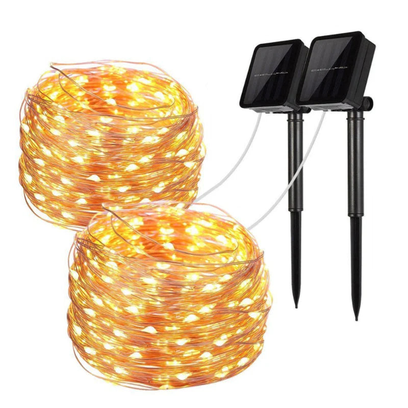 Mini Fiery 100 Lights Shine like Firebugs with Solar Power 2/ Pak