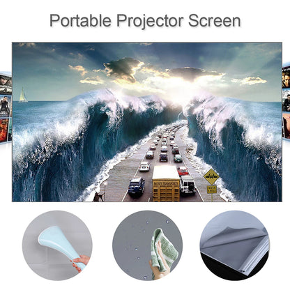 Portable Projector Screen Simple Curtain Anti-Light 60/70/80/100/120 Inches Projection Screens for Home Outdoor Office Projector