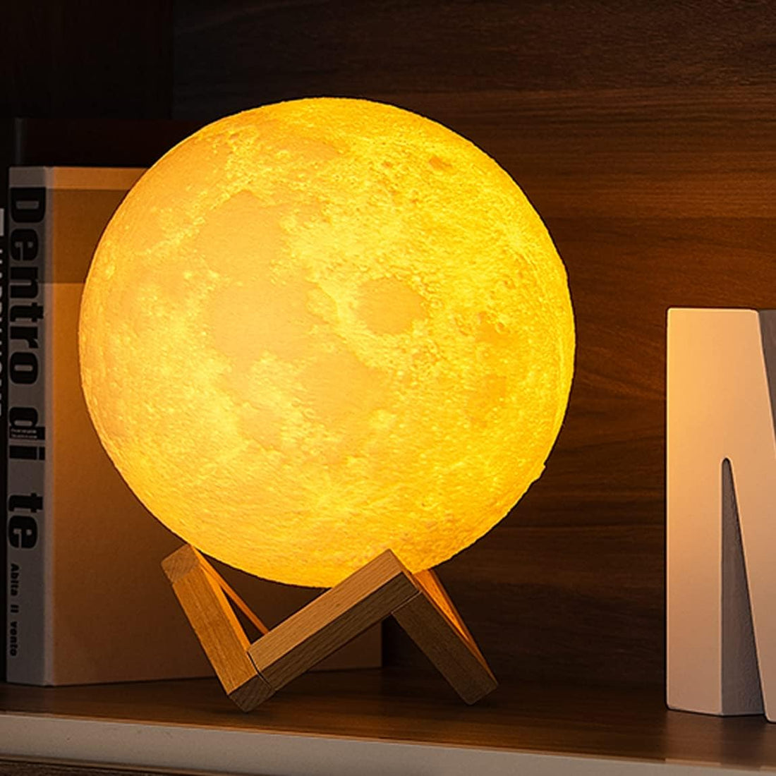 Moon Lamp for Adults Kids, Moon Night Light 16 Colors LED 3D Printing Moon Light with Stand &amp; Remote/Touch Control and USB Rechargeable, Gifts for Kids Friends Lover Birthday (1.5)