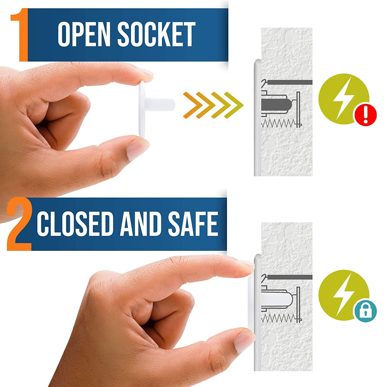 Outlet Covers Baby Proofing (50 Pack) Safe &amp; Secure Electric Plug Protectors | Sturdy Childproof Socket Covers for Home &amp; Office | Easy Installation | Protect Toddlers &amp; Babies | White