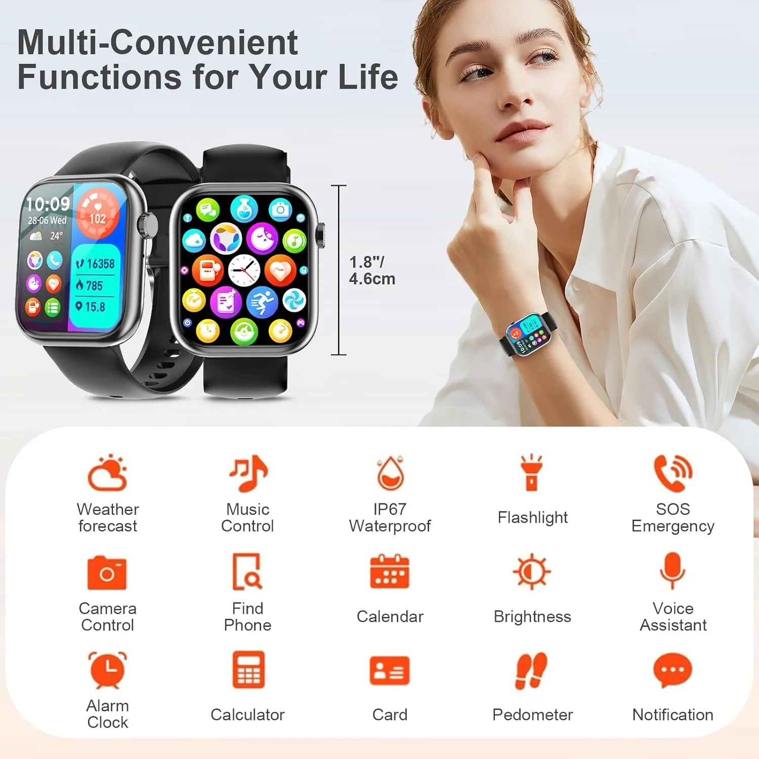 Smart Watch Answer/Make a Call Bluetooth Smart Watch for IOS Android Men&