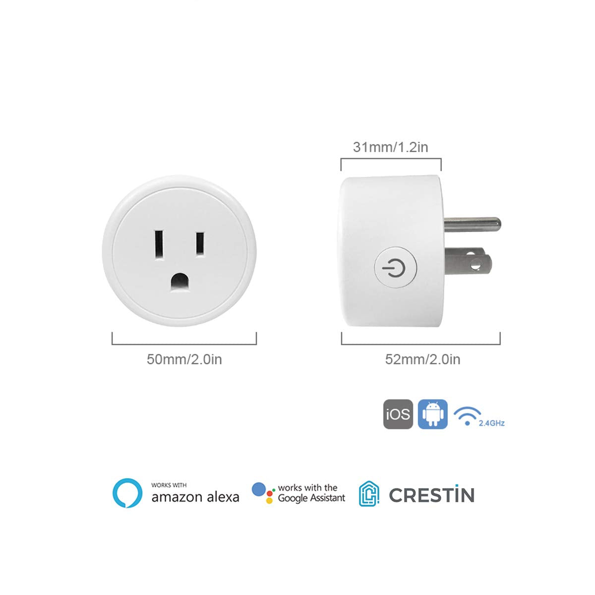 Smart Plug  Works with Alexa Google Assistant, Mini Smart Outlet Wifi Plug with Timer Function, No Hub Required (2 Pack)