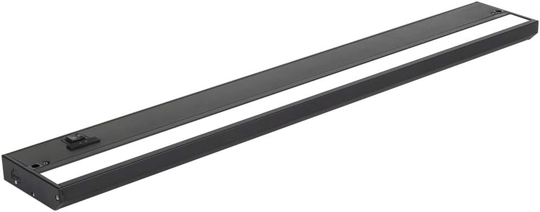 LED under Cabinet Lighting Hardwired - 3CCT 24 Inch Black Finish - Undercabinet Lights for Kitchen - Linkable Undercounter Dimmable Plug in Light or Hard Wired - under Counter Fixture Direct Wire
