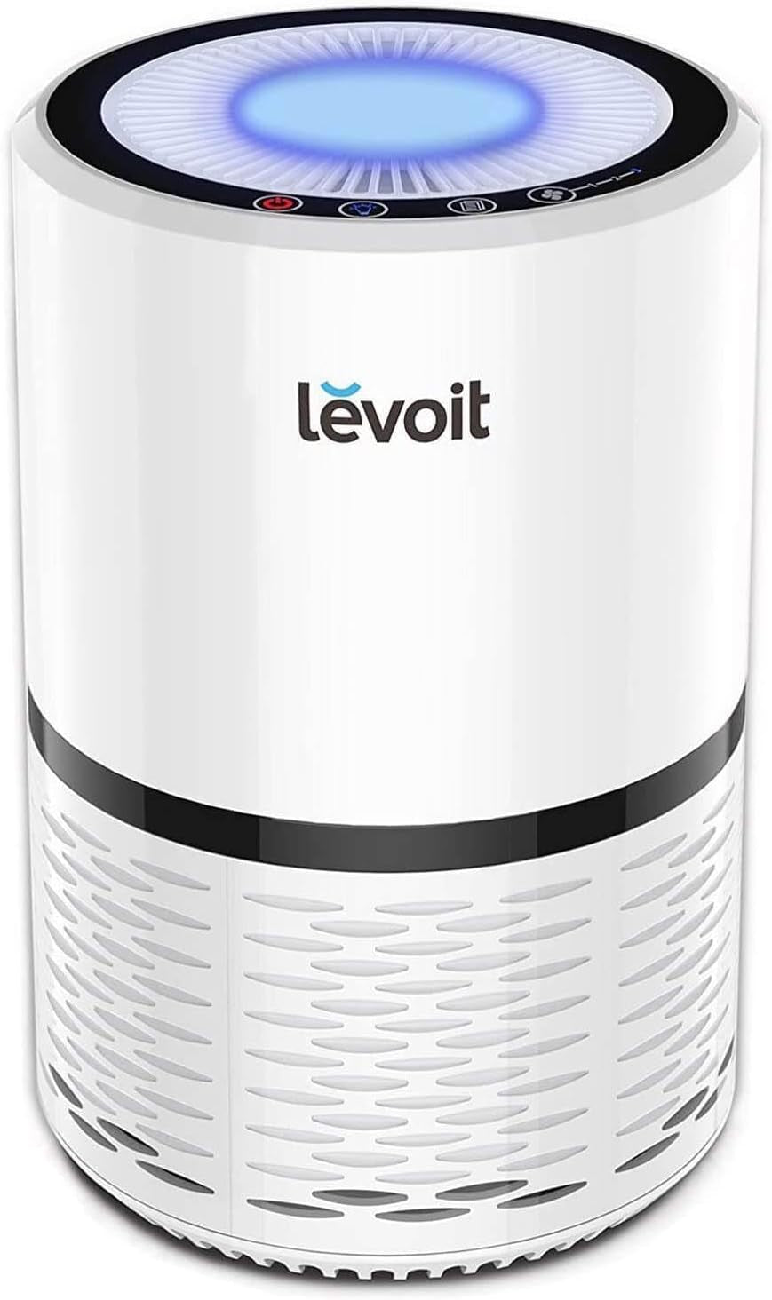 Air Purifiers for Home, High Efficient Filter for Smoke, Dust and Pollen in Bedroom, Filtration System Odor Eliminators for Office with Optional Night Light, LV-H132 1 Pack, White