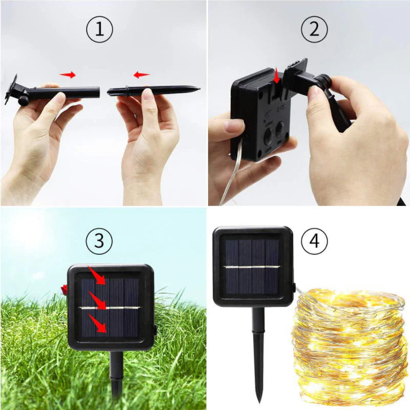 Mini Fiery 100 Lights Shine like Firebugs with Solar Power 2/ Pak