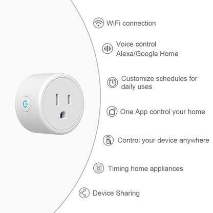 Smart Plug  Works with Alexa Google Assistant, Mini Smart Outlet Wifi Plug with Timer Function, No Hub Required (2 Pack)