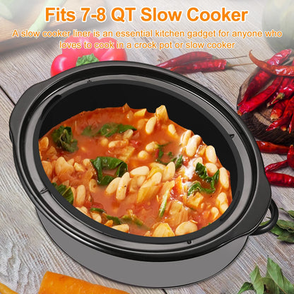 Silicone Slow Cooker Liner for 7-8QT Pot Slow Cooker Silicone Insert Leakproof Heat Resistant Dishwasher Safe Silicone Cooking Liner