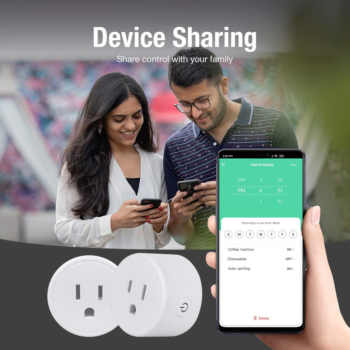 Smart Plug  Works with Alexa Google Assistant, Mini Smart Outlet Wifi Plug with Timer Function, No Hub Required (2 Pack)