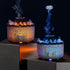 Flame Diffuser Humidifier, with 3D Flame and Volcano Effect, 560Ml Aroma Essential Oil Diffuser with Remote Control, White