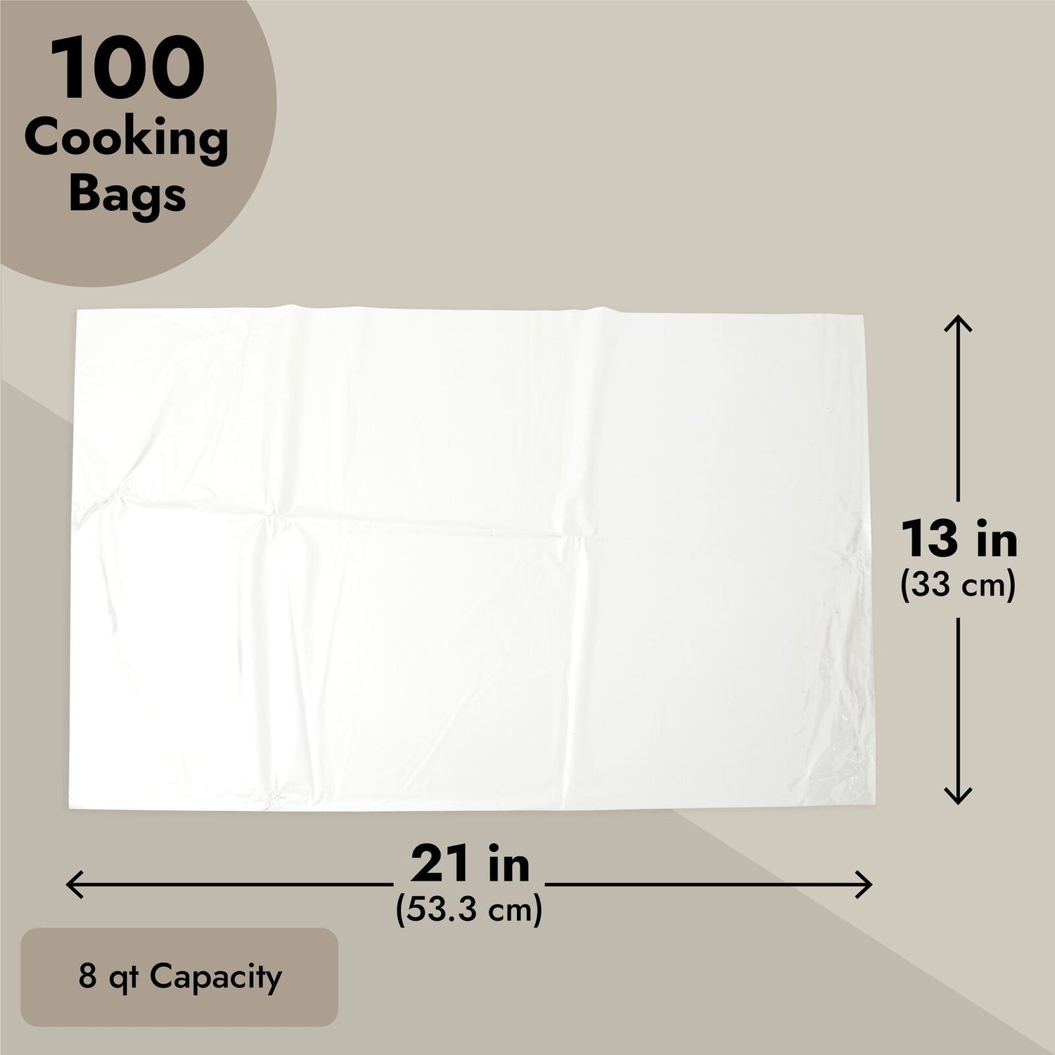 100 Pack Slow Cooker Liners, Regular Size Clear Plastic Bags for Cooking 13X21&quot;
