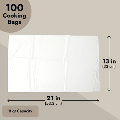 100 Pack Slow Cooker Liners, Regular Size Clear Plastic Bags for Cooking 13X21&quot;