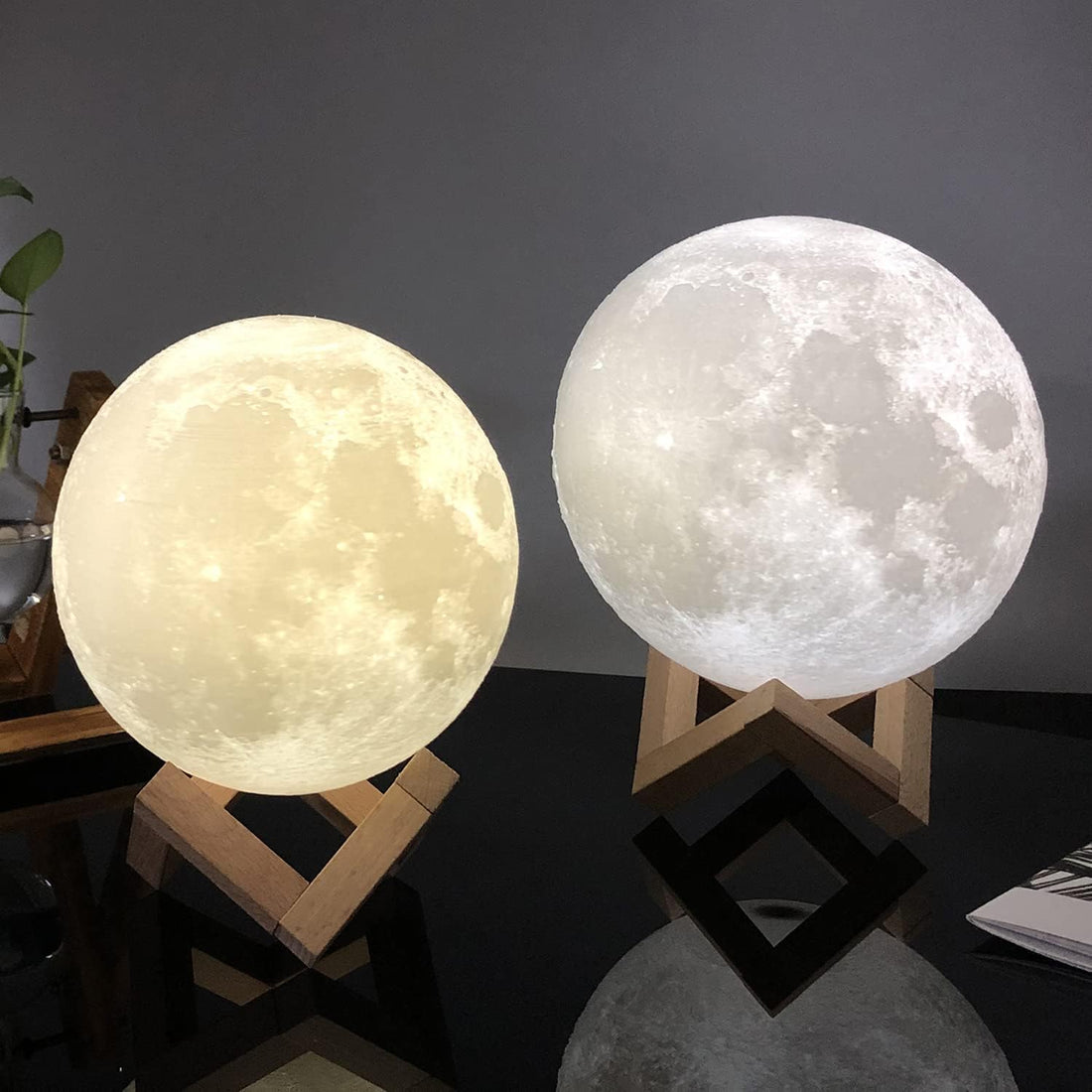 Moon Lamp for Adults Kids, Moon Night Light 16 Colors LED 3D Printing Moon Light with Stand &amp; Remote/Touch Control and USB Rechargeable, Gifts for Kids Friends Lover Birthday (1.5)