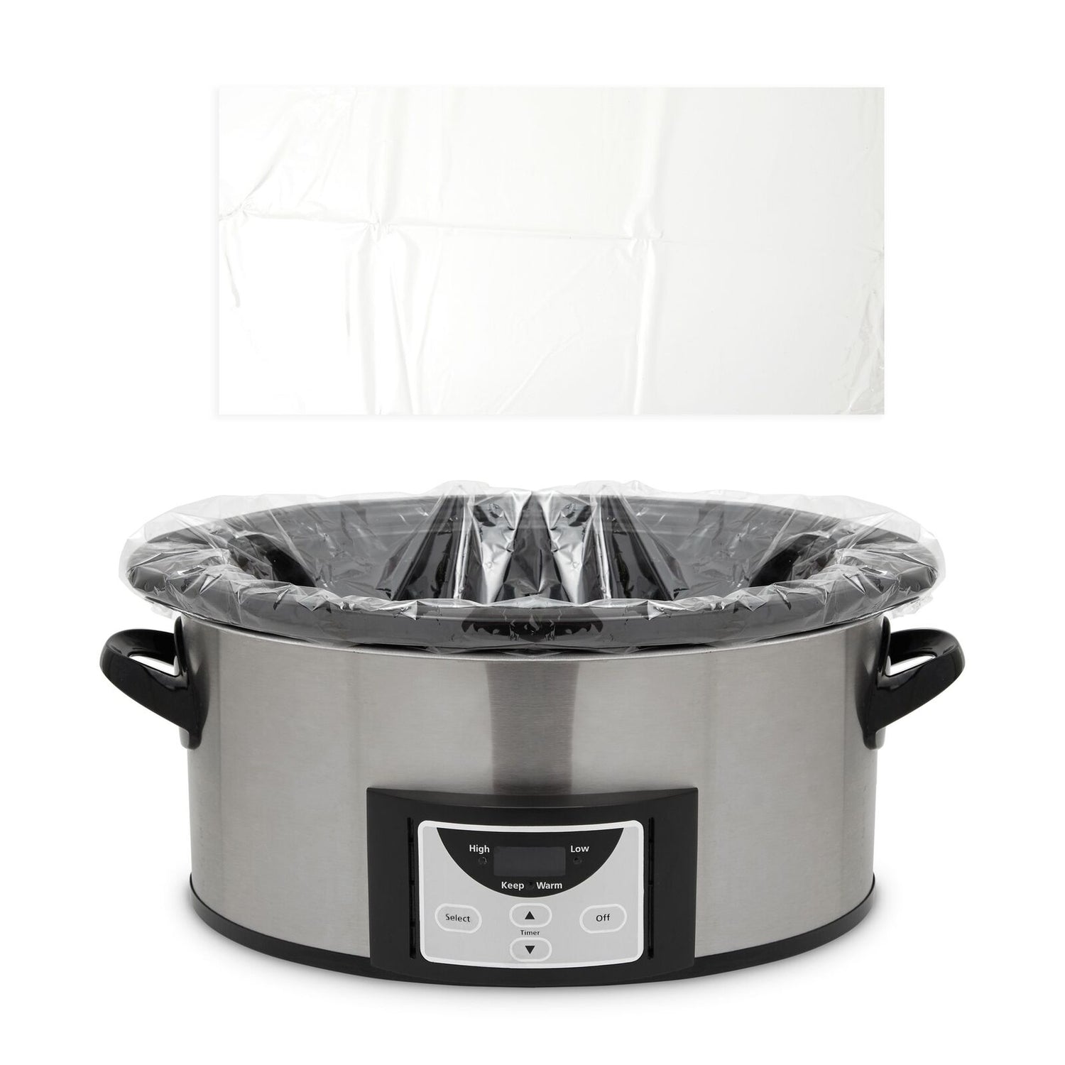 100 Pack Slow Cooker Liners, Regular Size Clear Plastic Bags for Cooking 13X21&quot;
