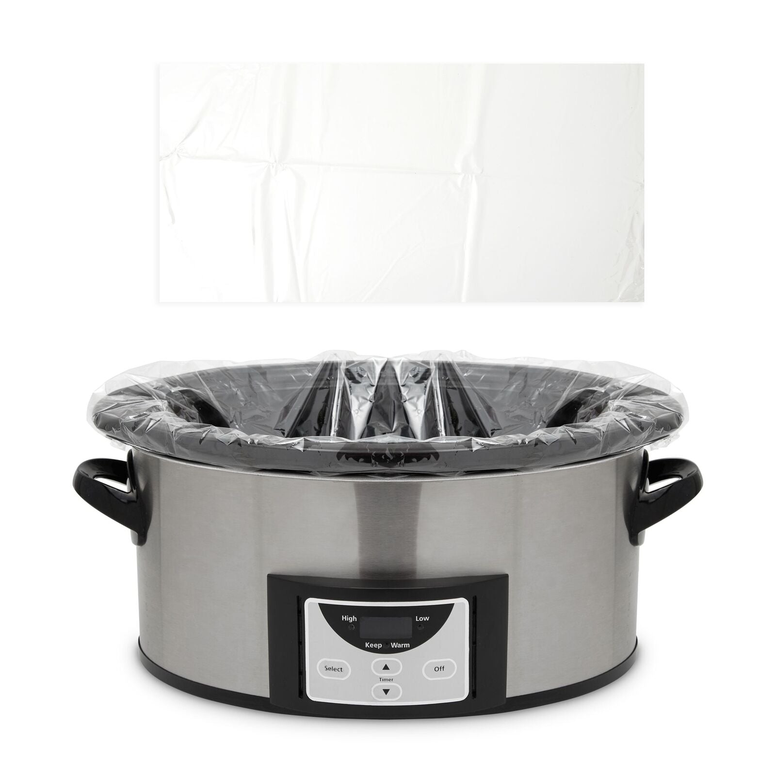 100 Pack Slow Cooker Liners, Regular Size Clear Plastic Bags for Cooking 13X21&quot;