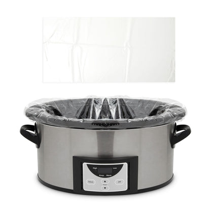100 Pack Slow Cooker Liners, Regular Size Clear Plastic Bags for Cooking 13X21&quot;
